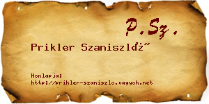 Prikler Szaniszló névjegykártya